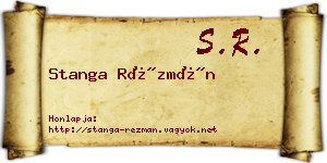 Stanga Rézmán névjegykártya